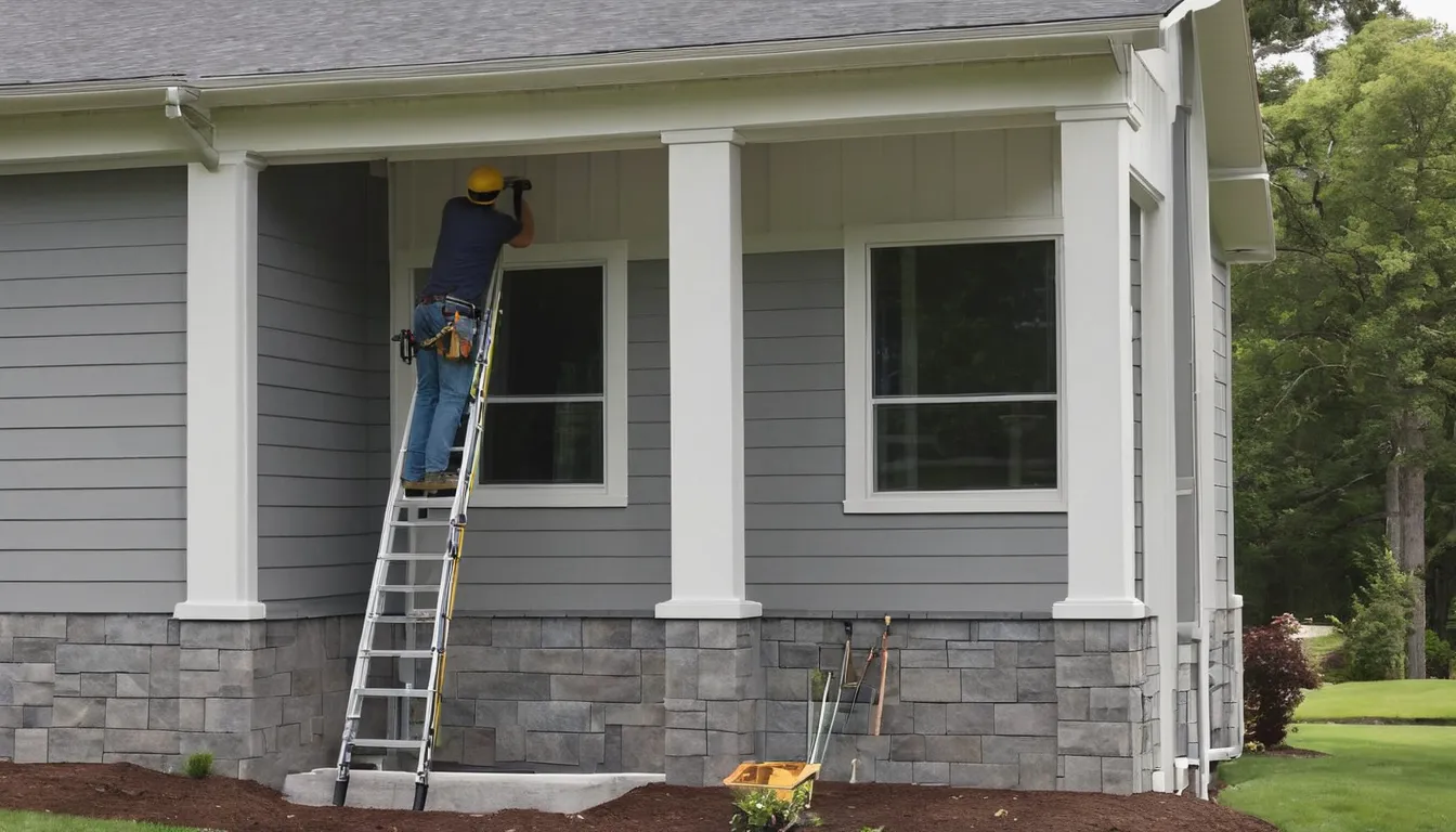 Independent provider installing new vinyl siding on a frame home near Eagle Mountain